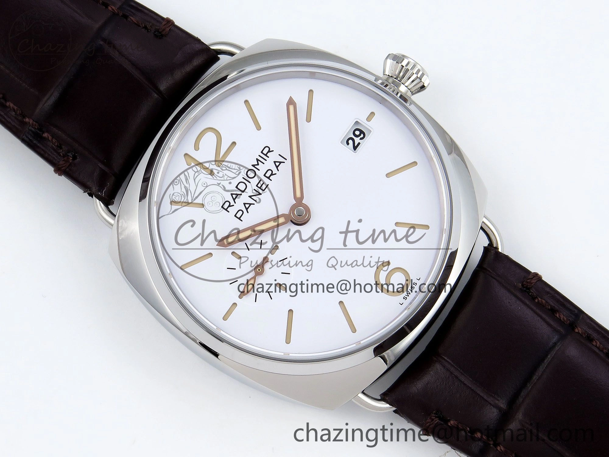 PAM1292 Radiomir 40mm VSF 1:1 Best Edition White Dial on Brown Leather Strap P900