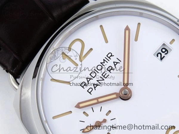 PAM1292 Radiomir 40mm VSF 1:1 Best Edition White Dial on Brown Leather Strap P900