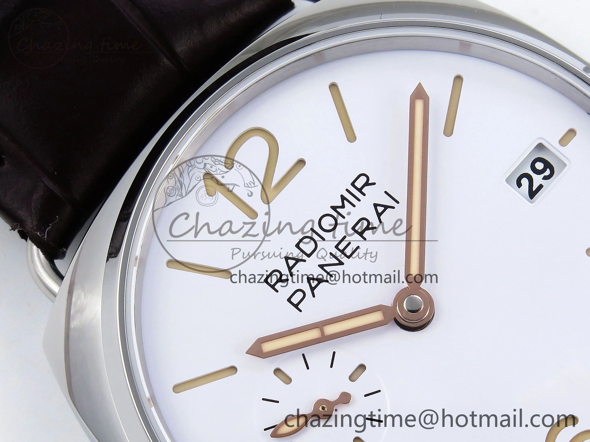 PAM1292 Radiomir 40mm VSF 1:1 Best Edition White Dial on Brown Leather Strap P900