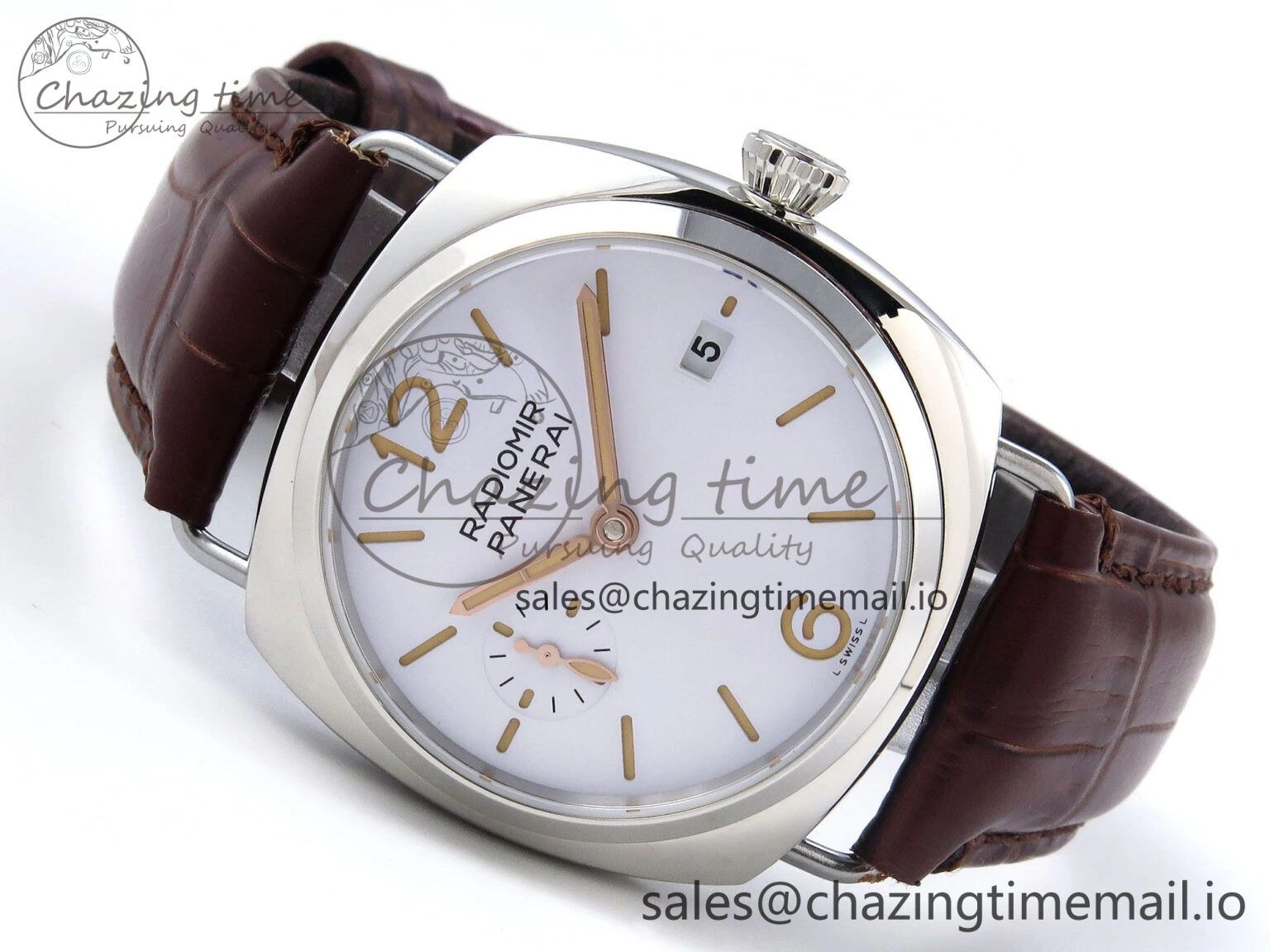PAM1292 Y Radiomir TTF 1:1 Best Edition White Dial on Brown Leather Strap P900