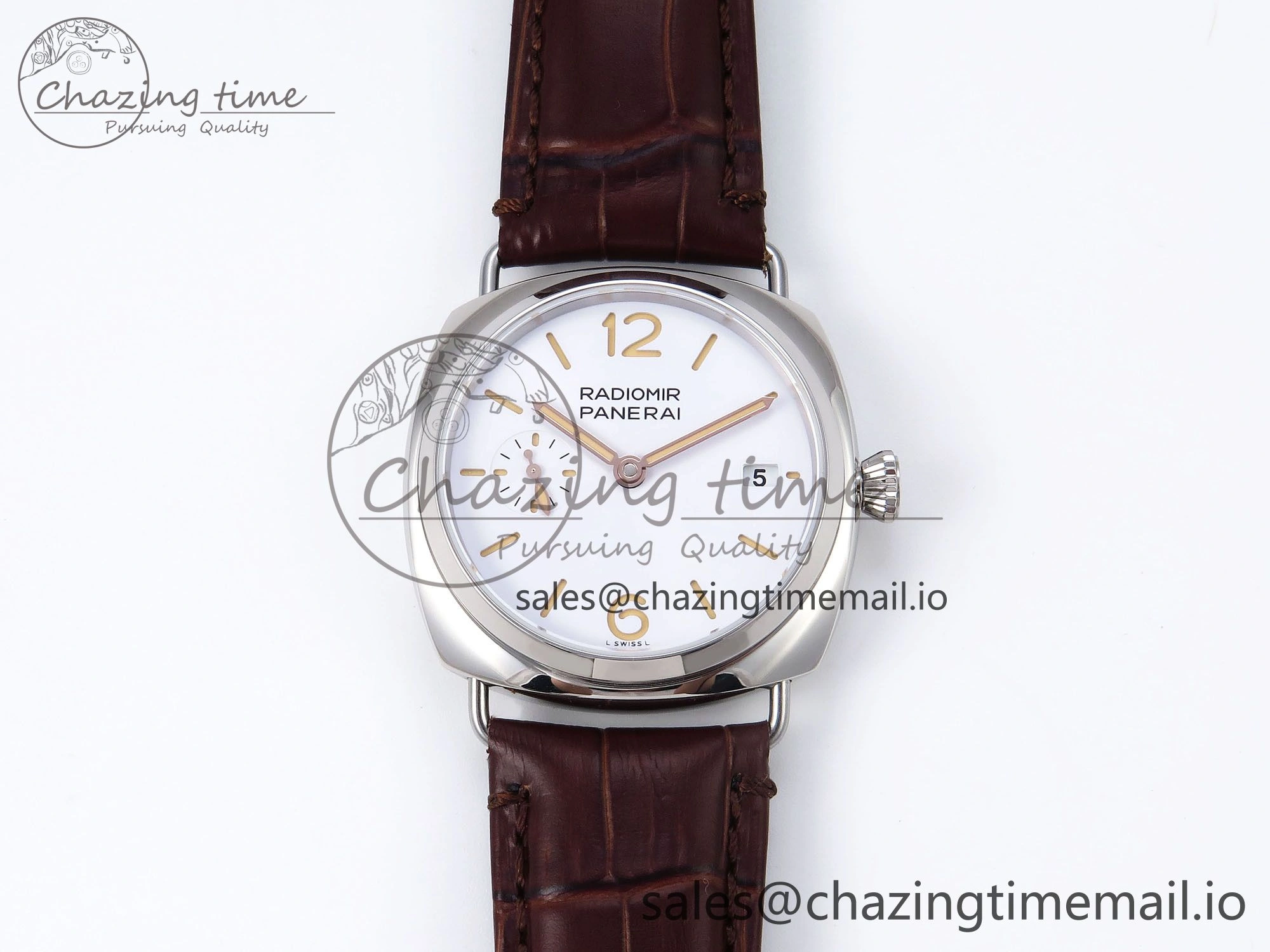 PAM1292 Y Radiomir TTF 1:1 Best Edition White Dial on Brown Leather Strap P900