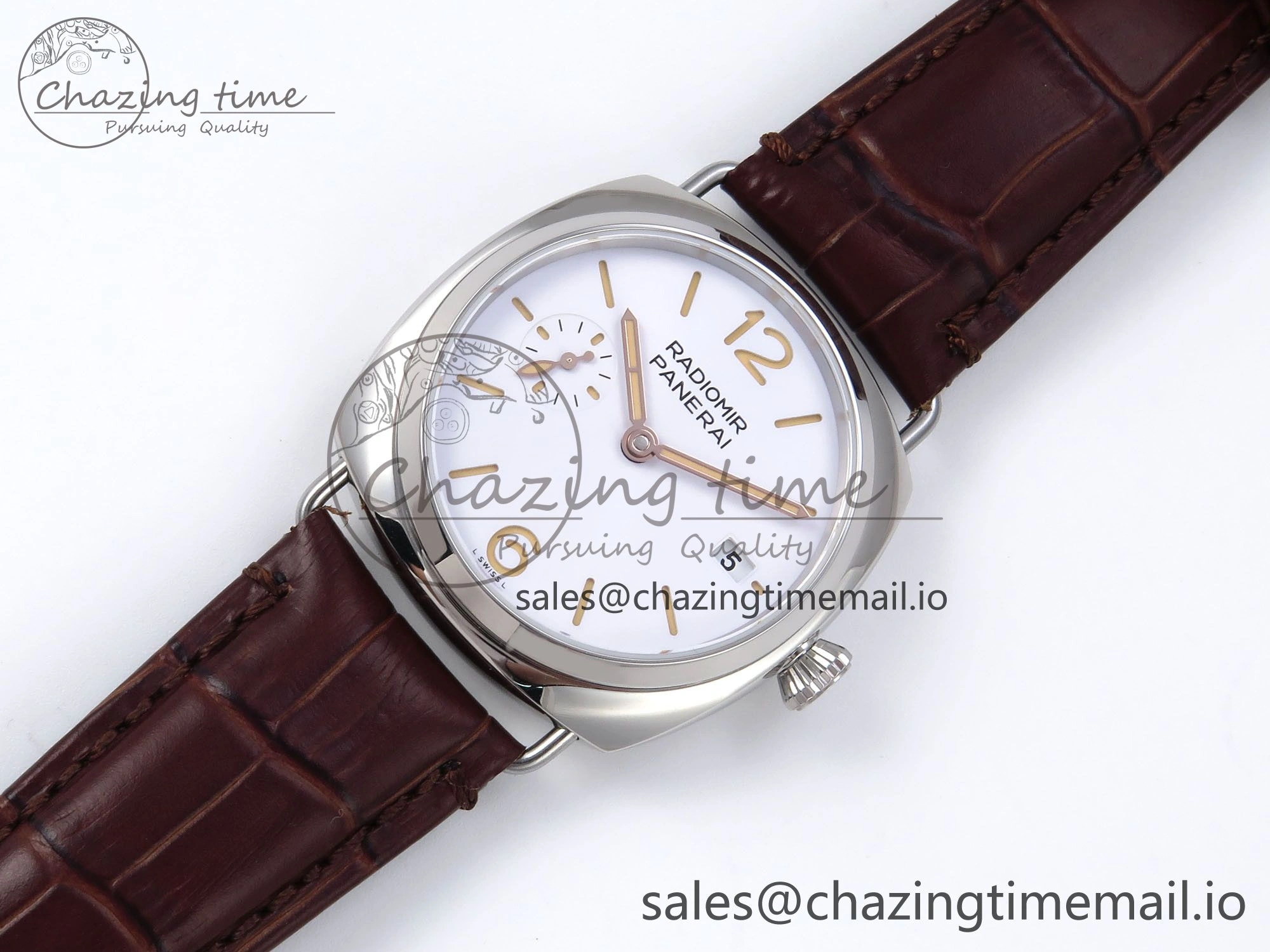 PAM1292 Y Radiomir TTF 1:1 Best Edition White Dial on Brown Leather Strap P900