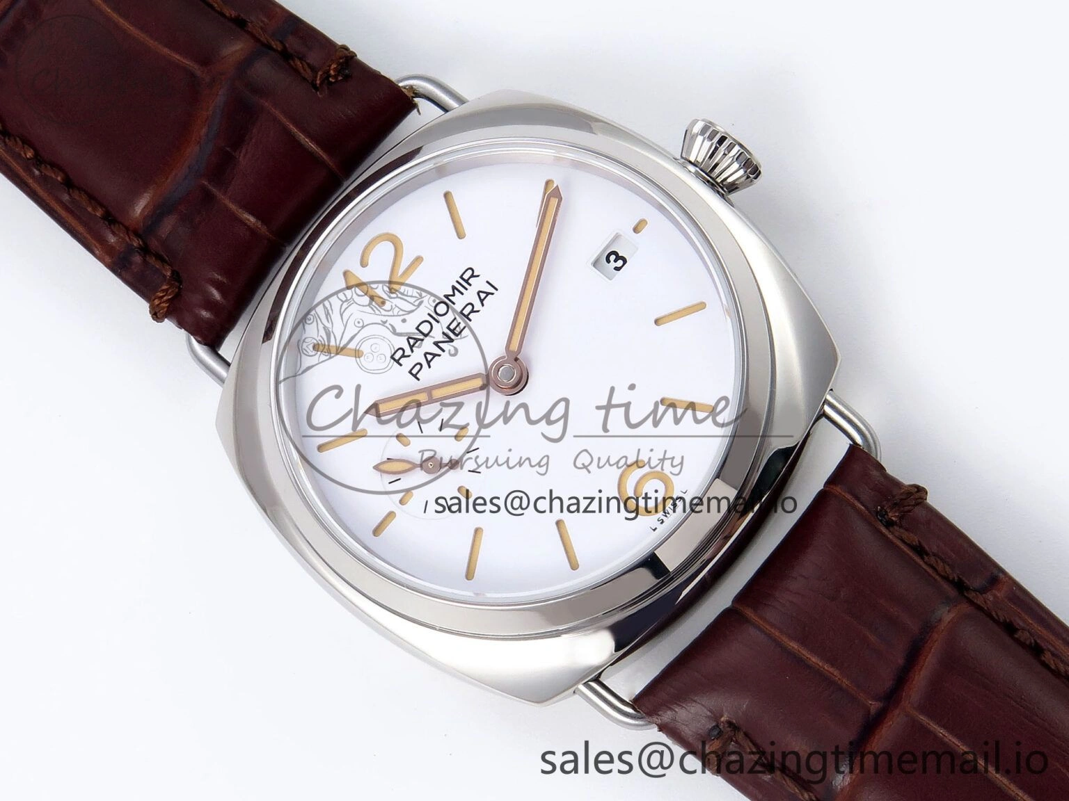 PAM1292 Y Radiomir TTF 1:1 Best Edition White Dial on Brown Leather Strap P900