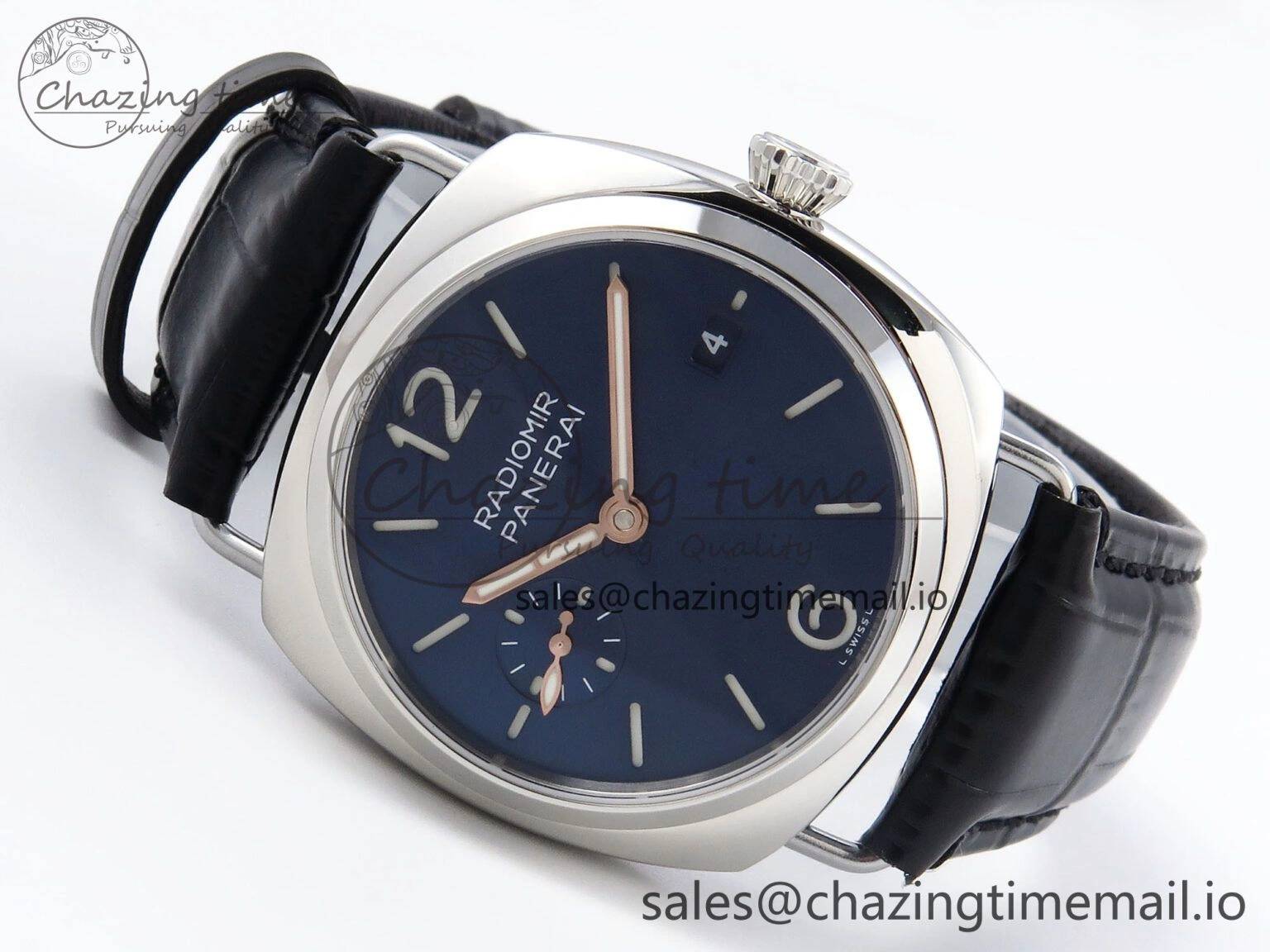 PAM1293 Y Radiomir TTF 1:1 Best Edition Blue Dial on Black Leather Strap P900