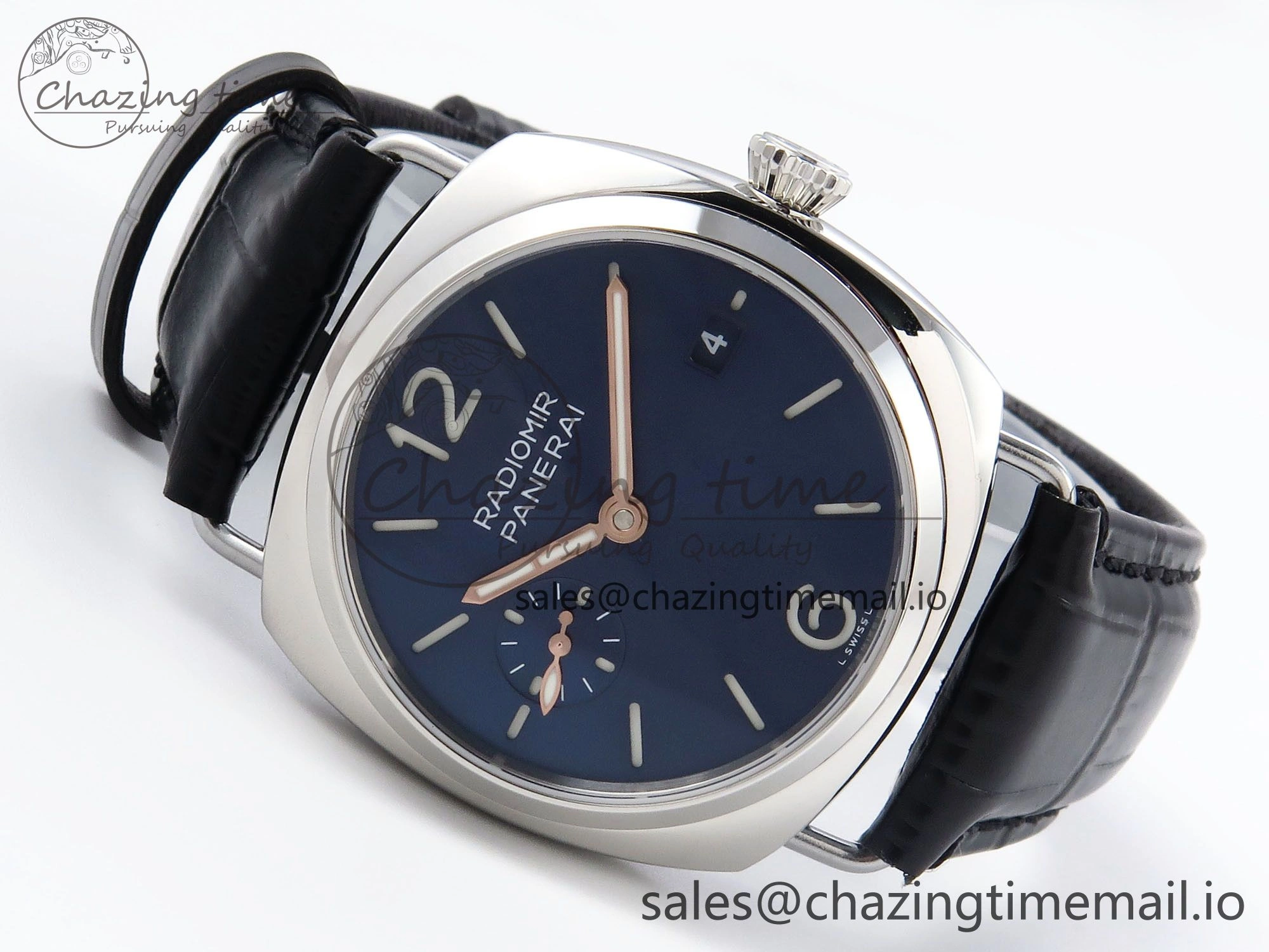 PAM1293 Y Radiomir TTF 1:1 Best Edition Blue Dial on Black Leather Strap P900