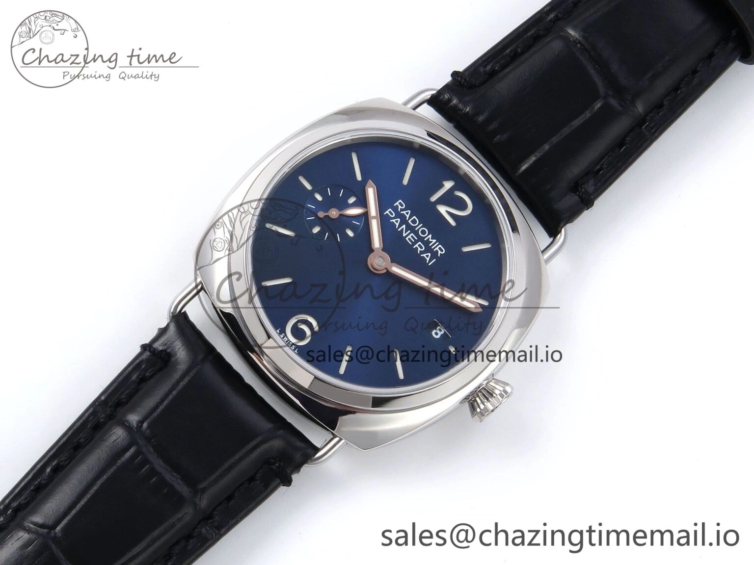 PAM1293 Y Radiomir TTF 1:1 Best Edition Blue Dial on Black Leather Strap P900