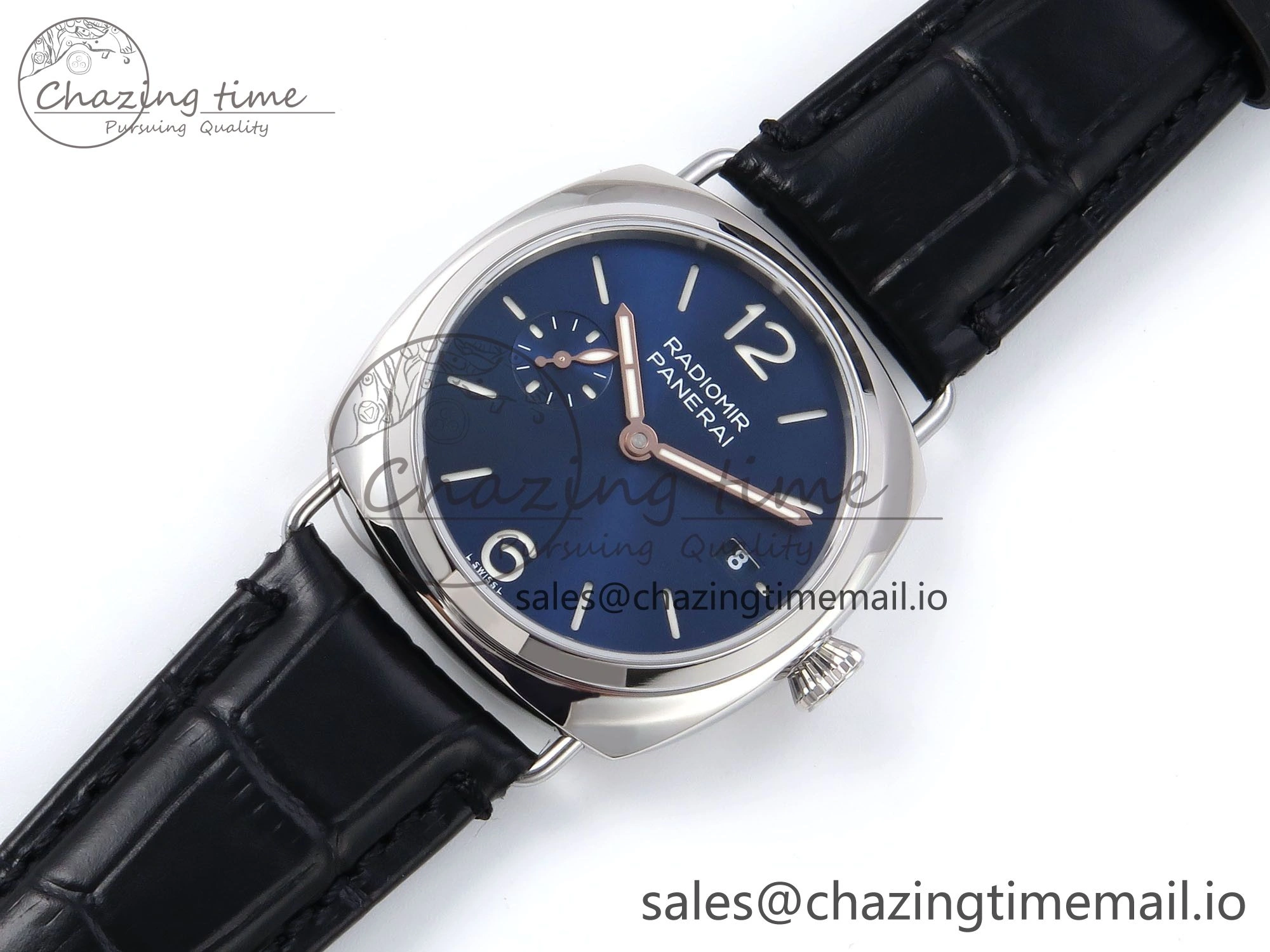 PAM1293 Y Radiomir TTF 1:1 Best Edition Blue Dial on Black Leather Strap P900