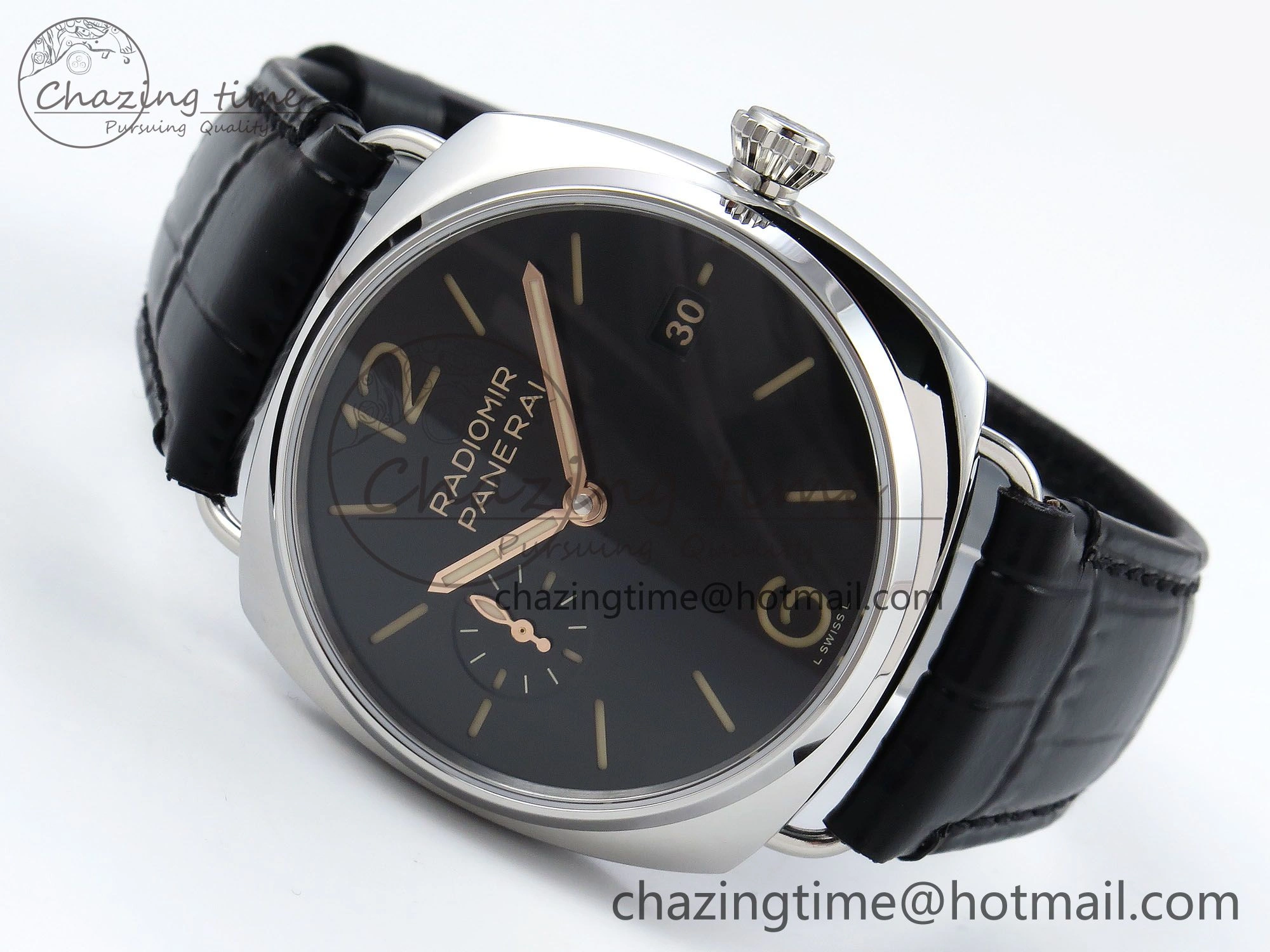 PAM1294 Radiomir 40mm VSF 1:1 Best Edition Black Dial on Black Leather Strap P900