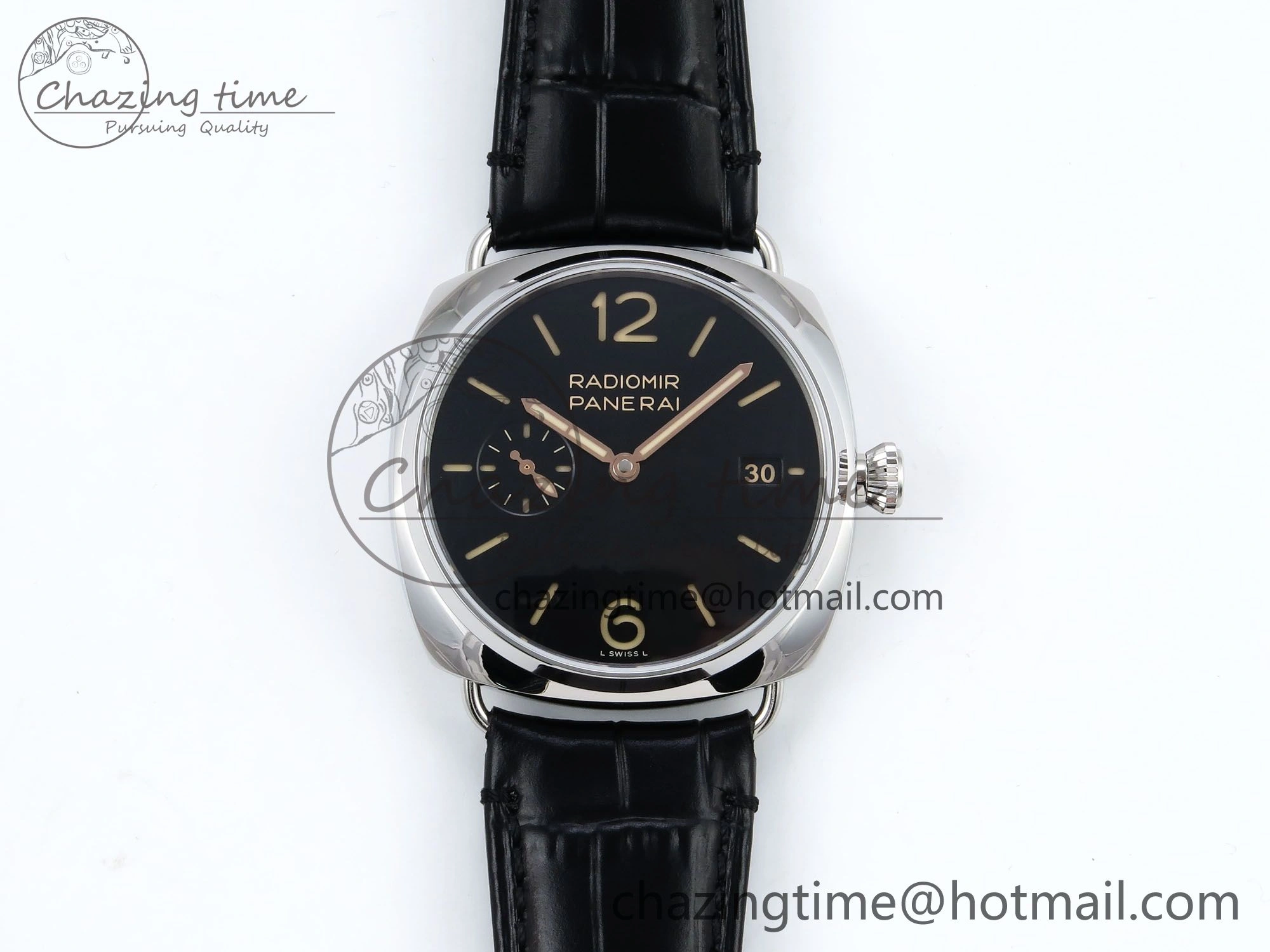 PAM1294 Radiomir 40mm VSF 1:1 Best Edition Black Dial on Black Leather Strap P900