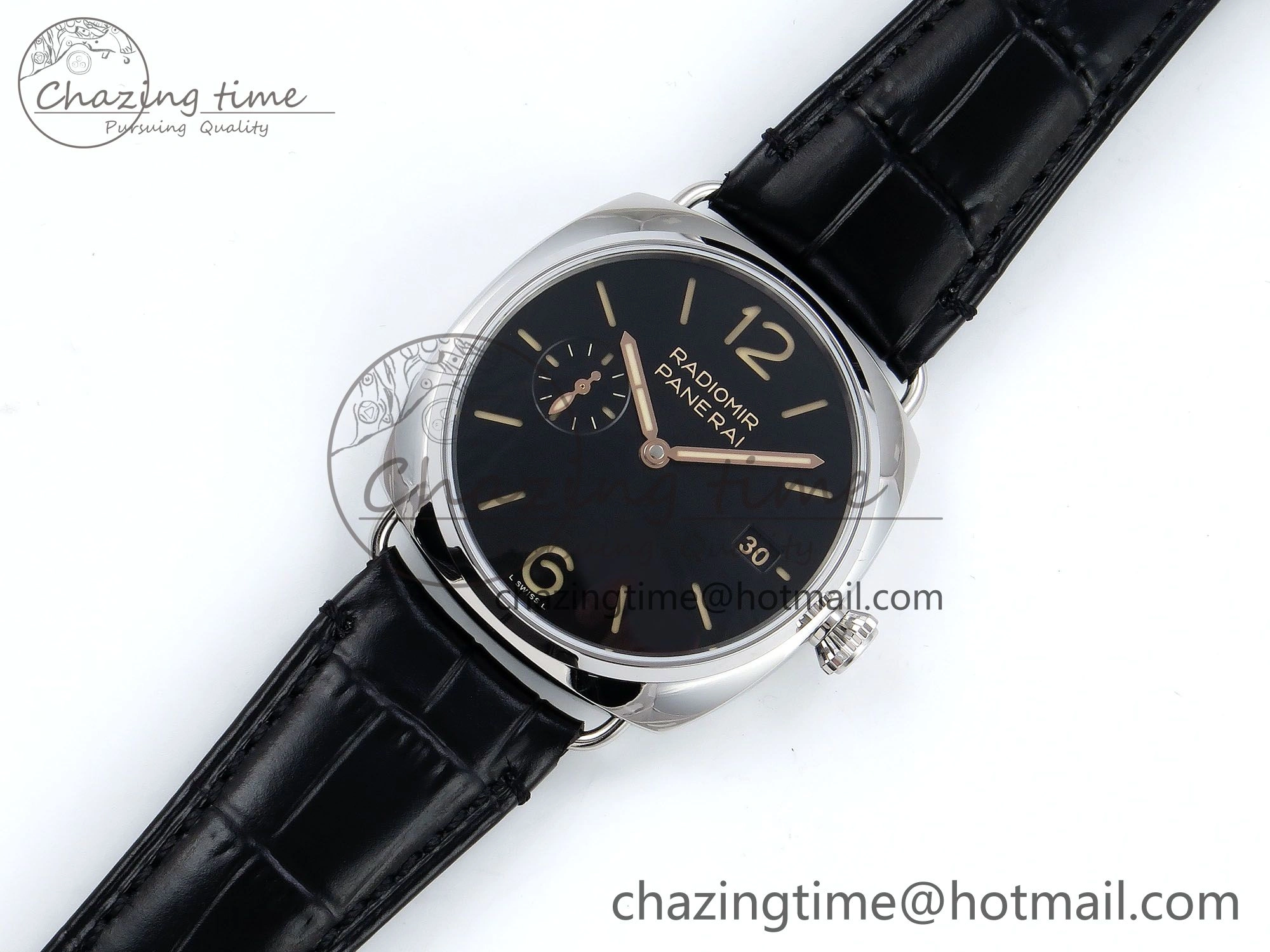 PAM1294 Radiomir 40mm VSF 1:1 Best Edition Black Dial on Black Leather Strap P900