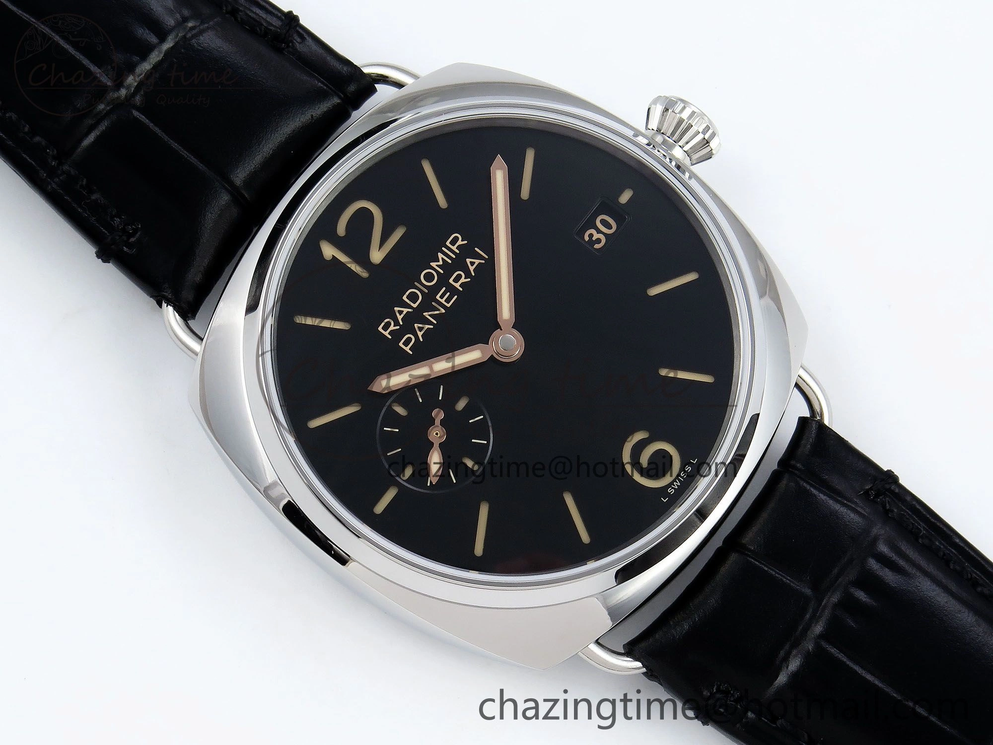 PAM1294 Radiomir 40mm VSF 1:1 Best Edition Black Dial on Black Leather Strap P900