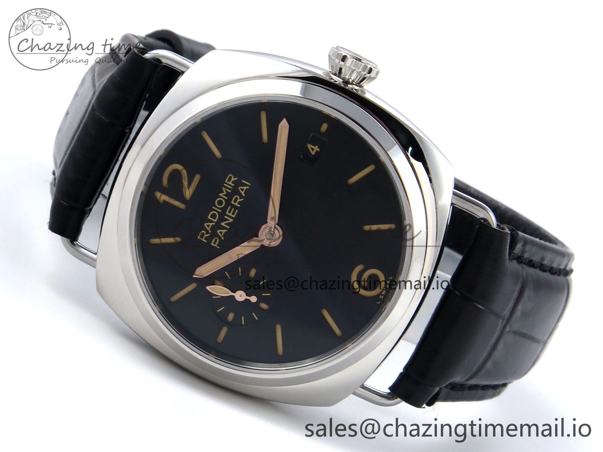 PAM1294 Y Radiomir TTF 1:1 Best Edition Black Dial on Black Leather Strap P900