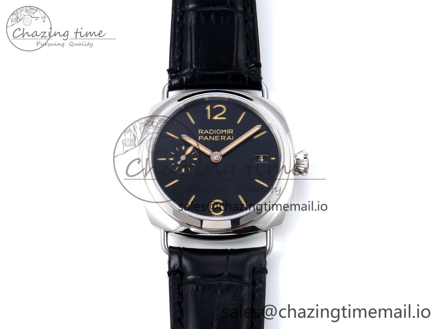 PAM1294 Y Radiomir TTF 1:1 Best Edition Black Dial on Black Leather Strap P900