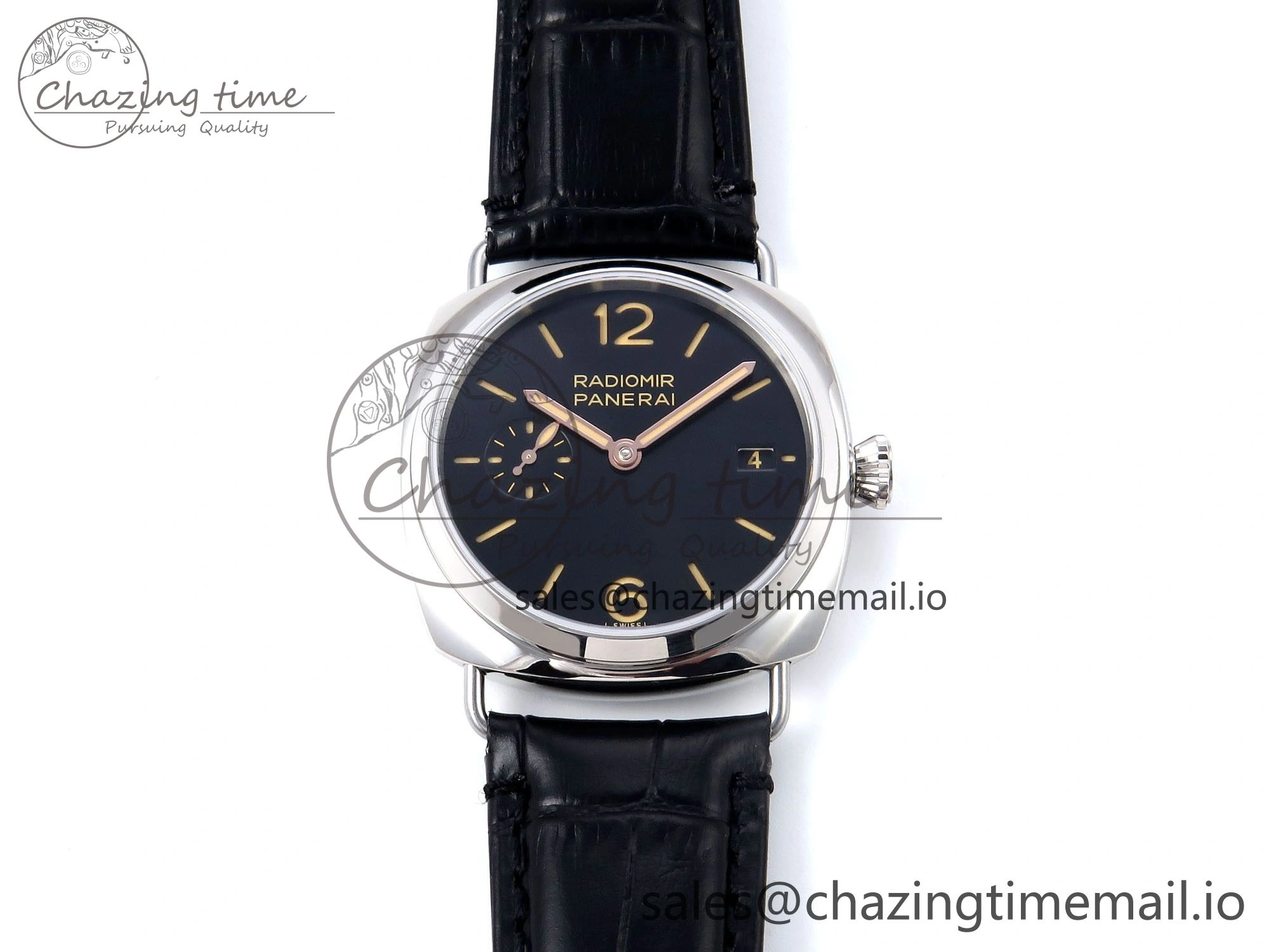 PAM1294 Y Radiomir TTF 1:1 Best Edition Black Dial on Black Leather Strap P900