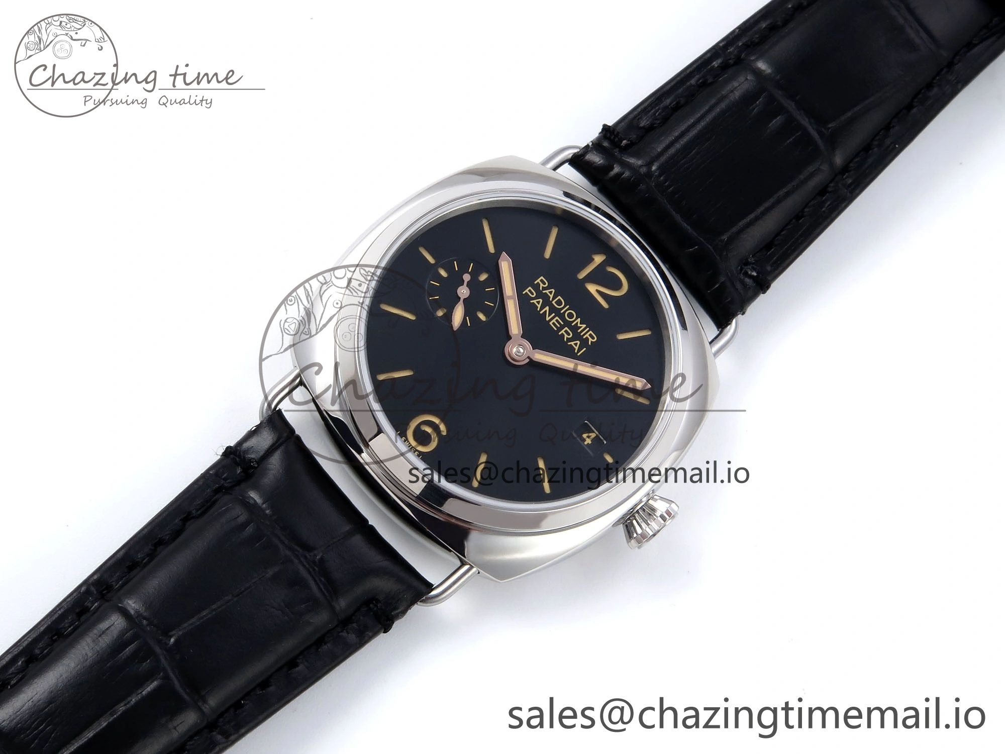 PAM1294 Y Radiomir TTF 1:1 Best Edition Black Dial on Black Leather Strap P900