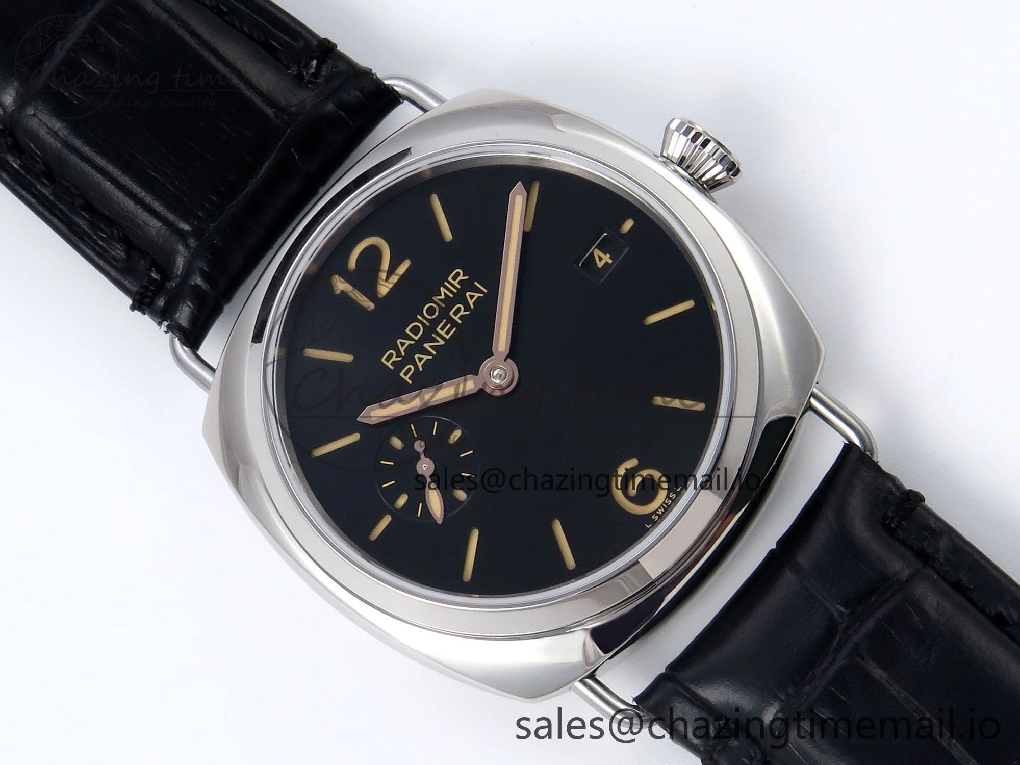 PAM1294 Y Radiomir TTF 1:1 Best Edition Black Dial on Black Leather Strap P900