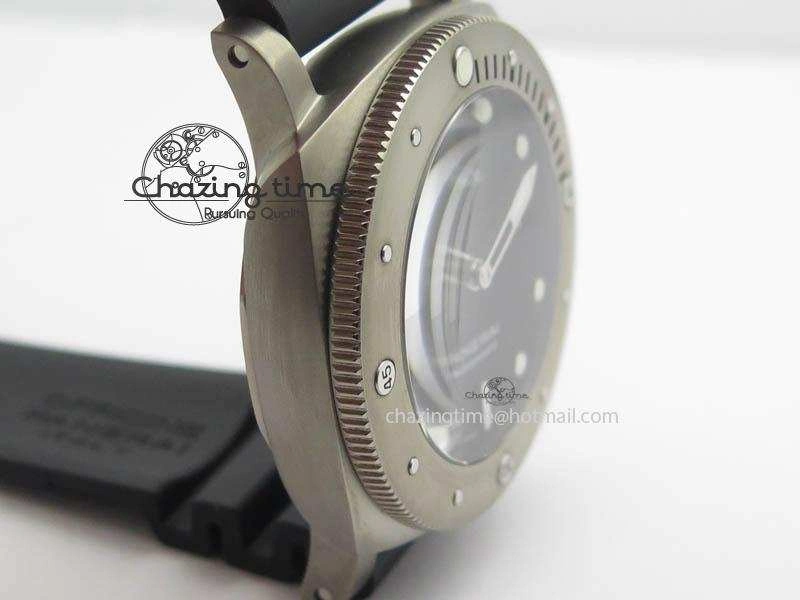 PAM1305 T Titanium ZF 1:1 Best Edition Black Dial On Black Rubber Strap P.9010
