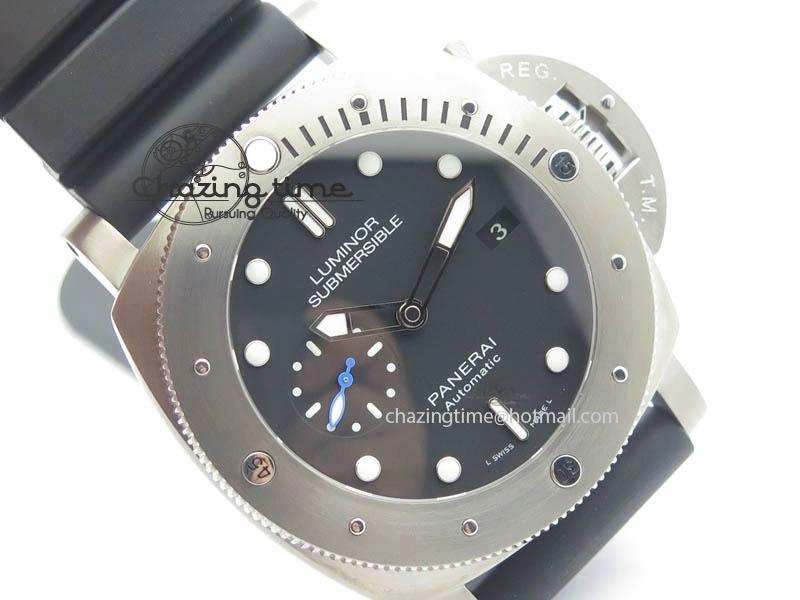 PAM1305 T Titanium ZF 1:1 Best Edition Black Dial On Black Rubber Strap P.9010