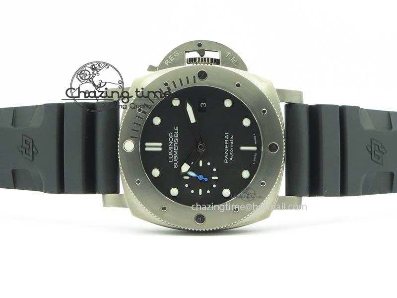 PAM1305 T Titanium ZF 1:1 Best Edition Black Dial On Black Rubber Strap P.9010