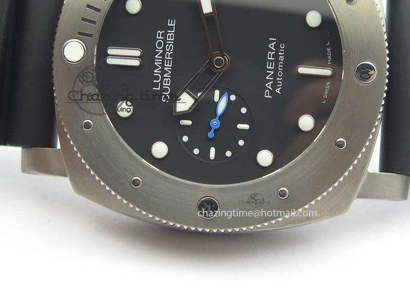 PAM1305 T Titanium ZF 1:1 Best Edition Black Dial On Black Rubber Strap P.9010