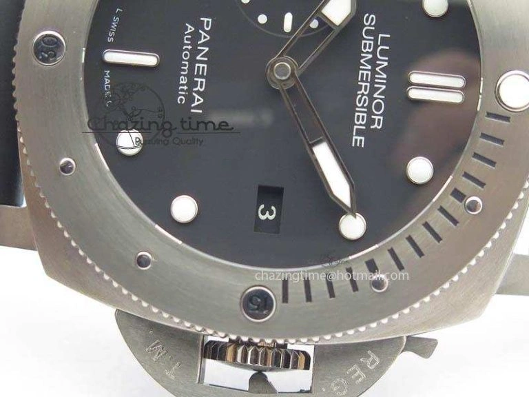 PAM1305 T Titanium ZF 1:1 Best Edition Black Dial On Black Rubber Strap P.9010