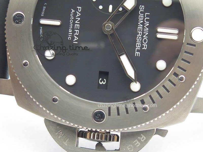 PAM1305 T Titanium ZF 1:1 Best Edition Black Dial On Black Rubber Strap P.9010