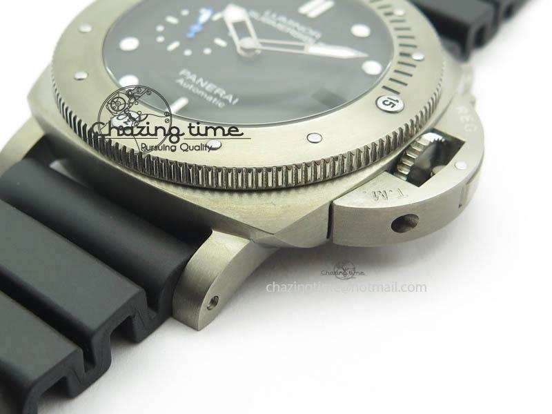 PAM1305 T Titanium ZF 1:1 Best Edition Black Dial On Black Rubber Strap P.9010