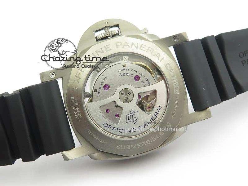 PAM1305 T Titanium ZF 1:1 Best Edition Black Dial On Black Rubber Strap P.9010