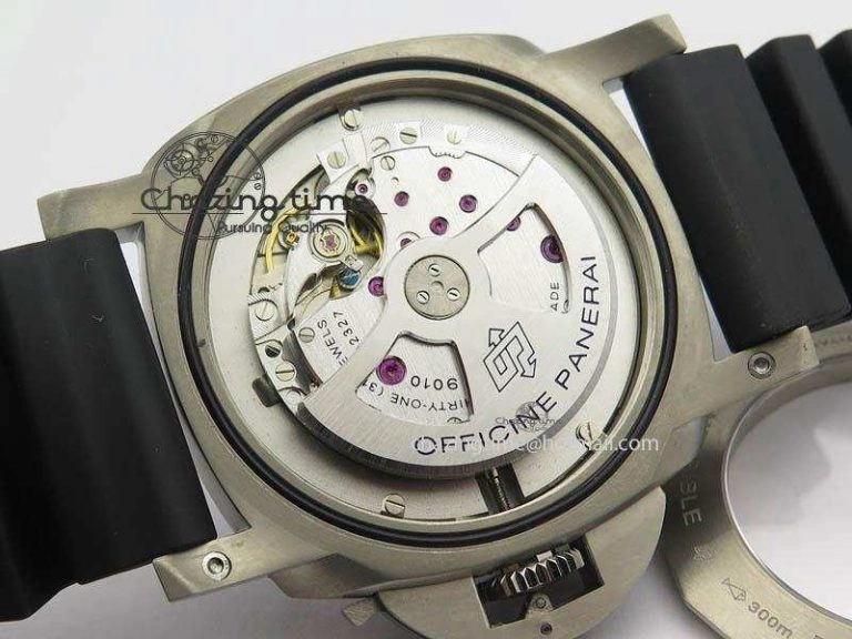 PAM1305 T Titanium ZF 1:1 Best Edition Black Dial On Black Rubber Strap P.9010