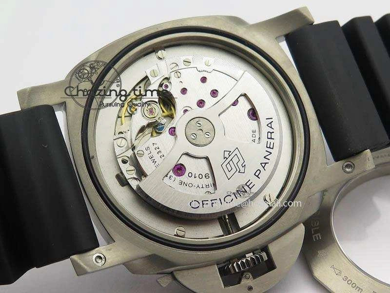 PAM1305 T Titanium ZF 1:1 Best Edition Black Dial On Black Rubber Strap P.9010
