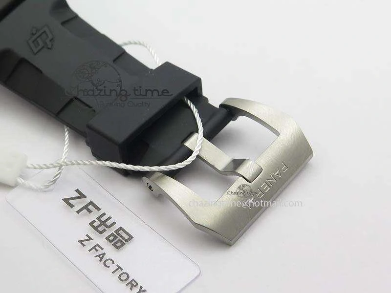 PAM1305 T Titanium ZF 1:1 Best Edition Black Dial On Black Rubber Strap P.9010