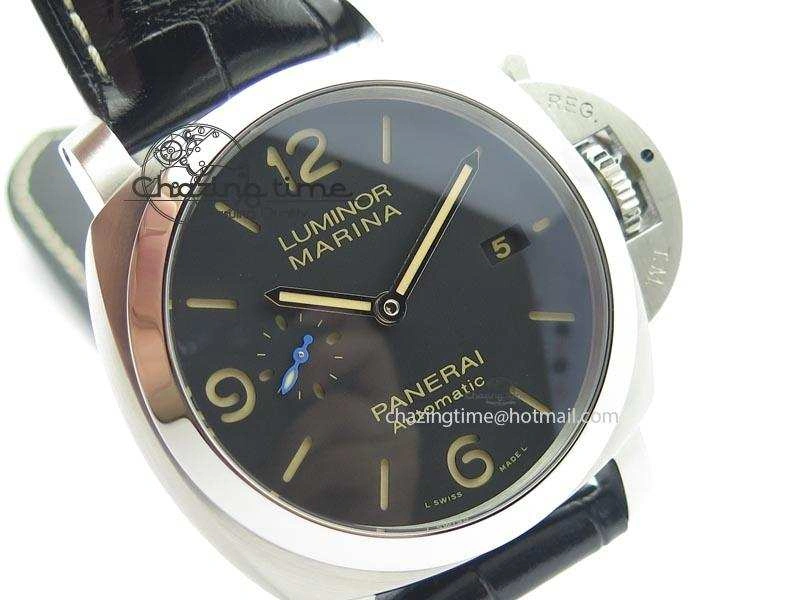PAM1312 S V6F Best Edition Black Dial On Black Leather Strap P9010