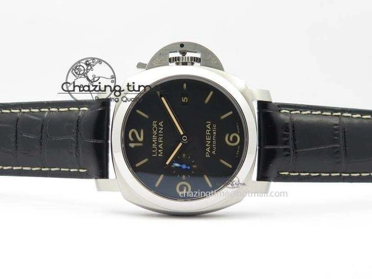 PAM1312 S V6F Best Edition Black Dial On Black Leather Strap P9010
