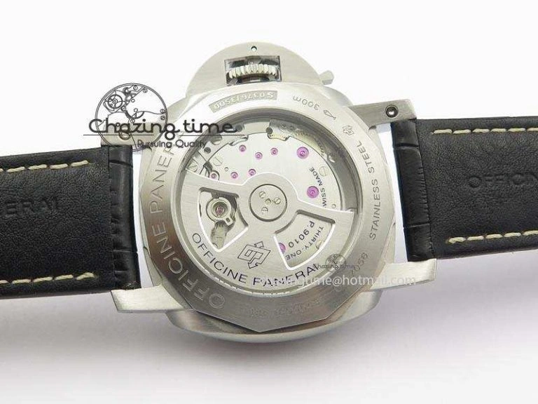 PAM1312 S V6F Best Edition Lite Black Dial On Black Leather Strap P9010