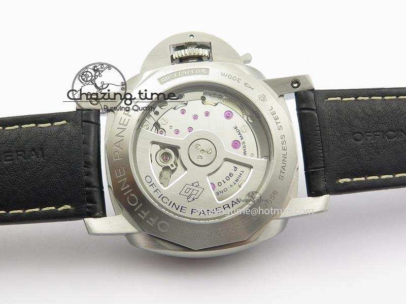 PAM1312 S V6F Best Edition Lite Black Dial On Black Leather Strap P9010