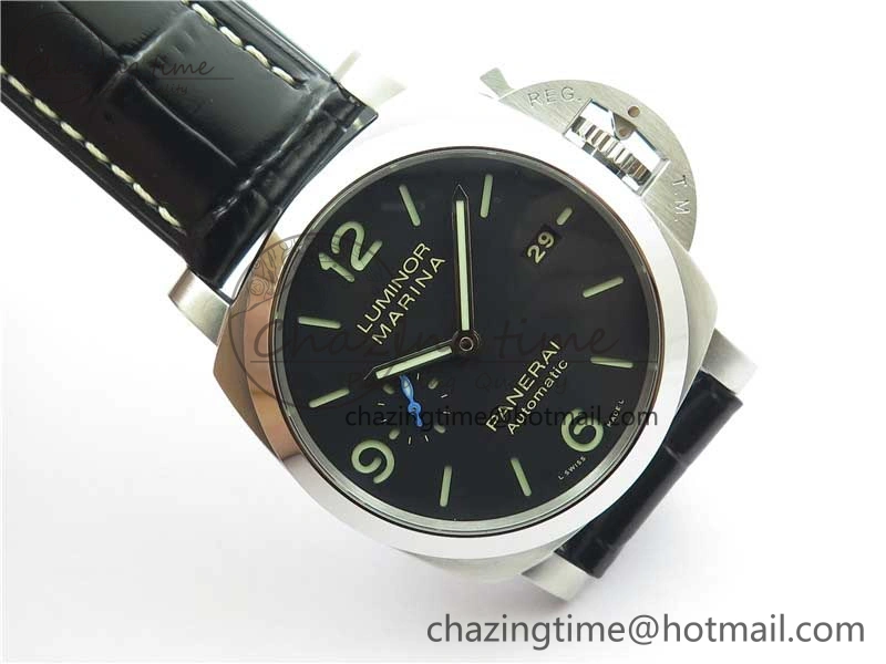 PAM1312 W VSF 1:1 Best Edition Black Dial on Black Leather Strap P.9010 Clone
