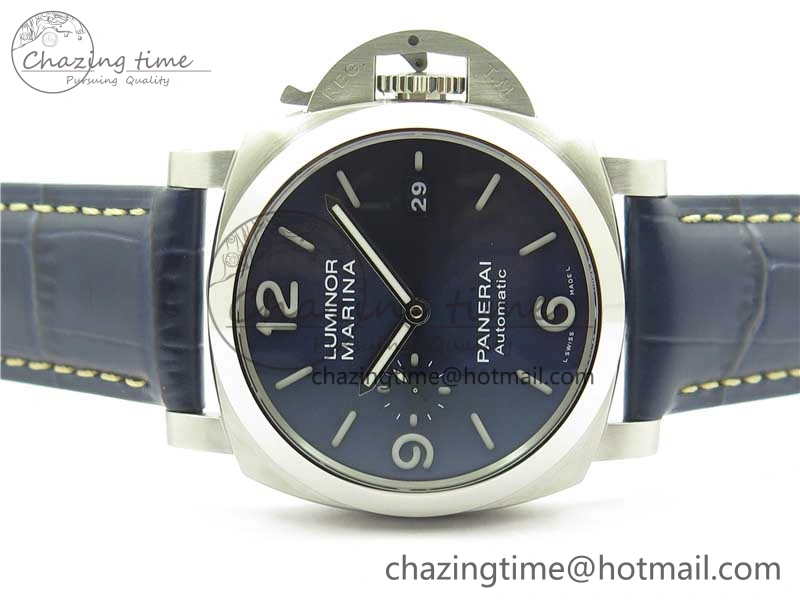 PAM1313 VSF 1:1 Best Edition Blue Dial on Blue Leather Strap P.9010 Clone