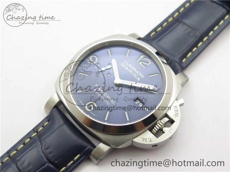 PAM1313 VSF 1:1 Best Edition Blue Dial on Blue Leather Strap P.9010 Clone