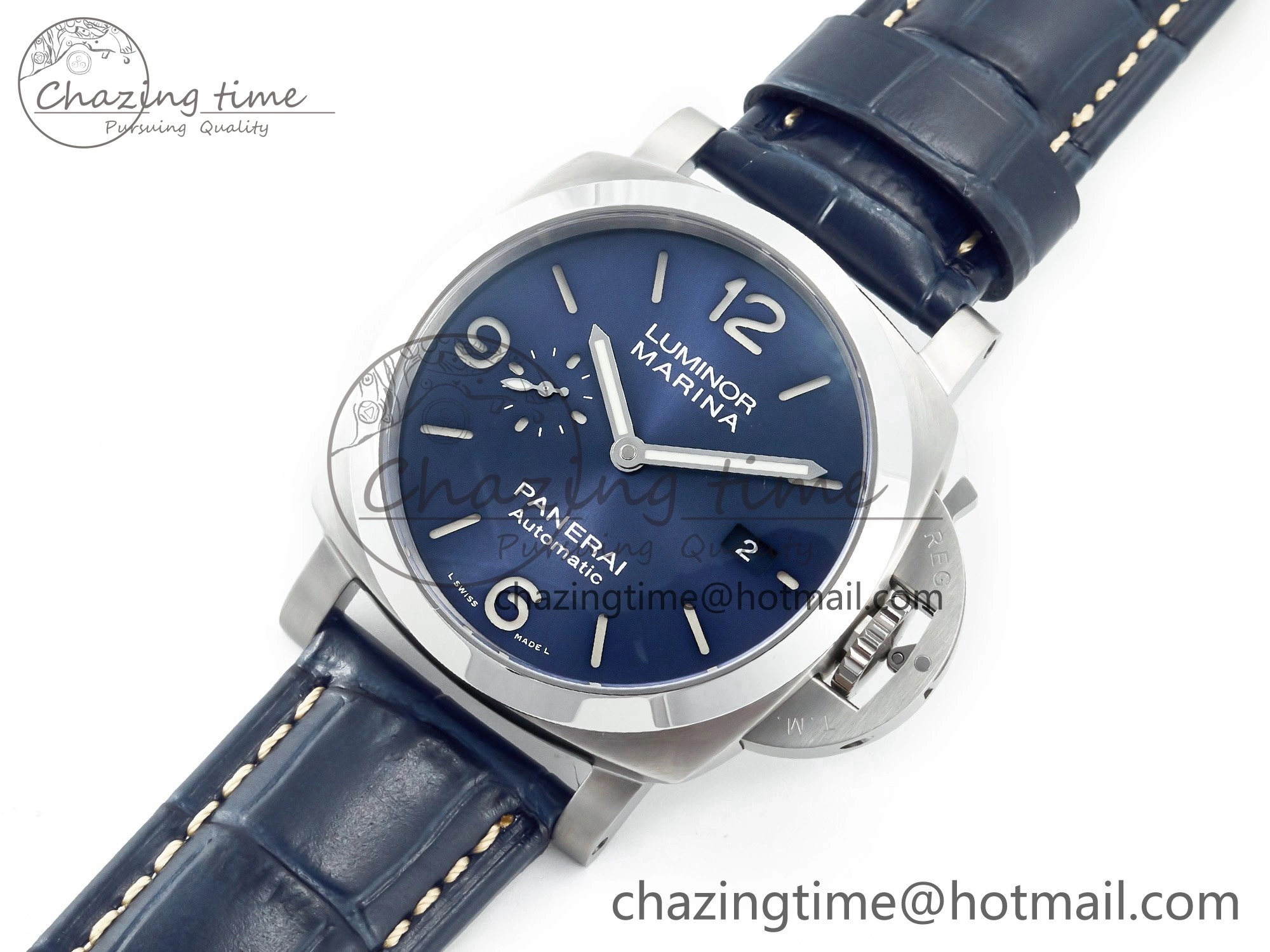 PAM1313 W TTF 1:1 Best Edition on Blue Leather Strap P9010
