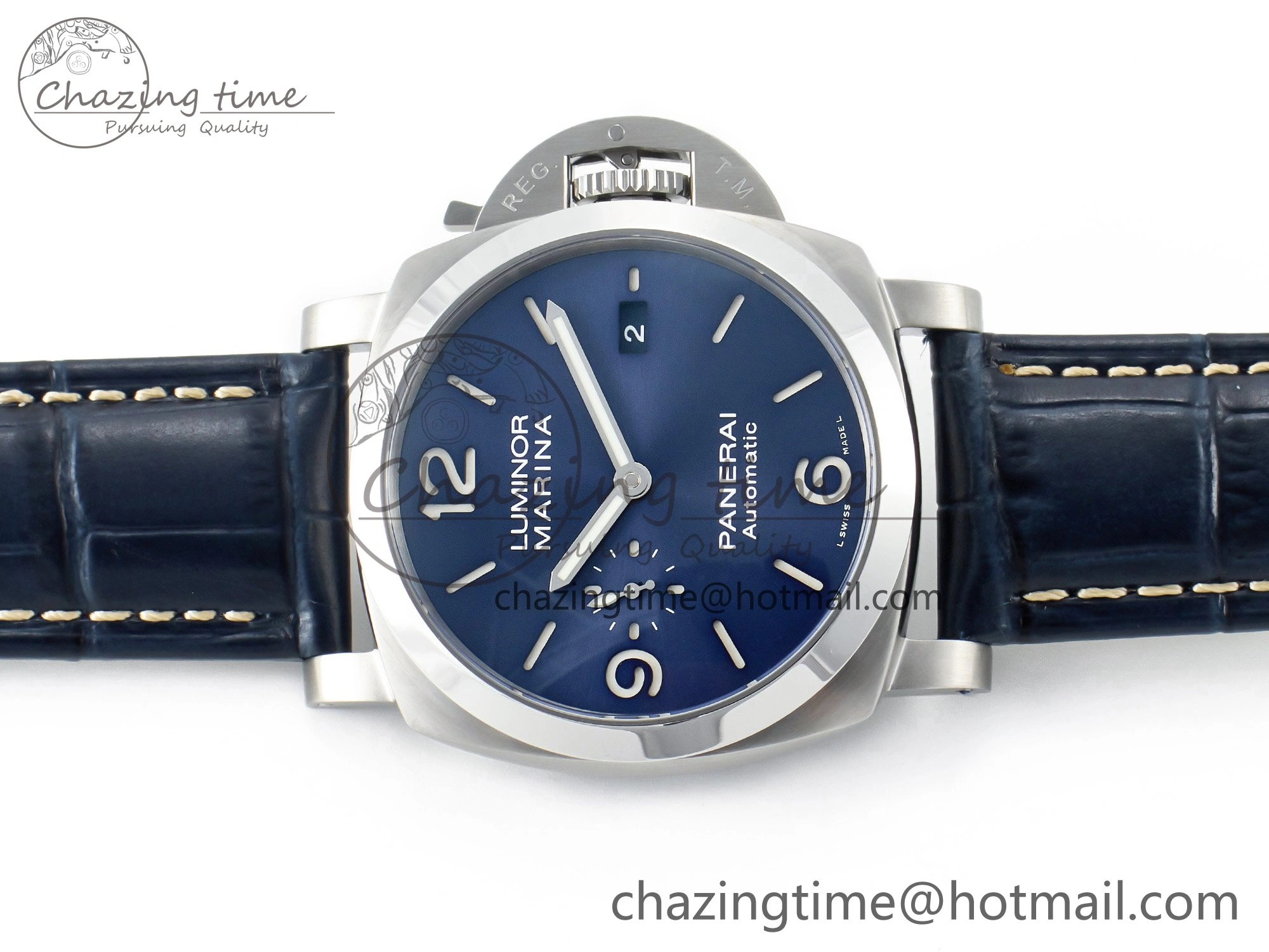 PAM1313 W TTF 1:1 Best Edition on Blue Leather Strap P9010