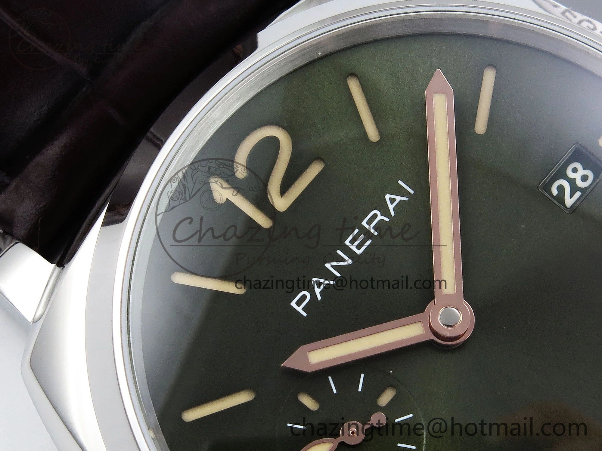 PAM1329 Luminor Due 42mm VSF 1:1 Best Edition Green Dial on Brown Leather Strap P900