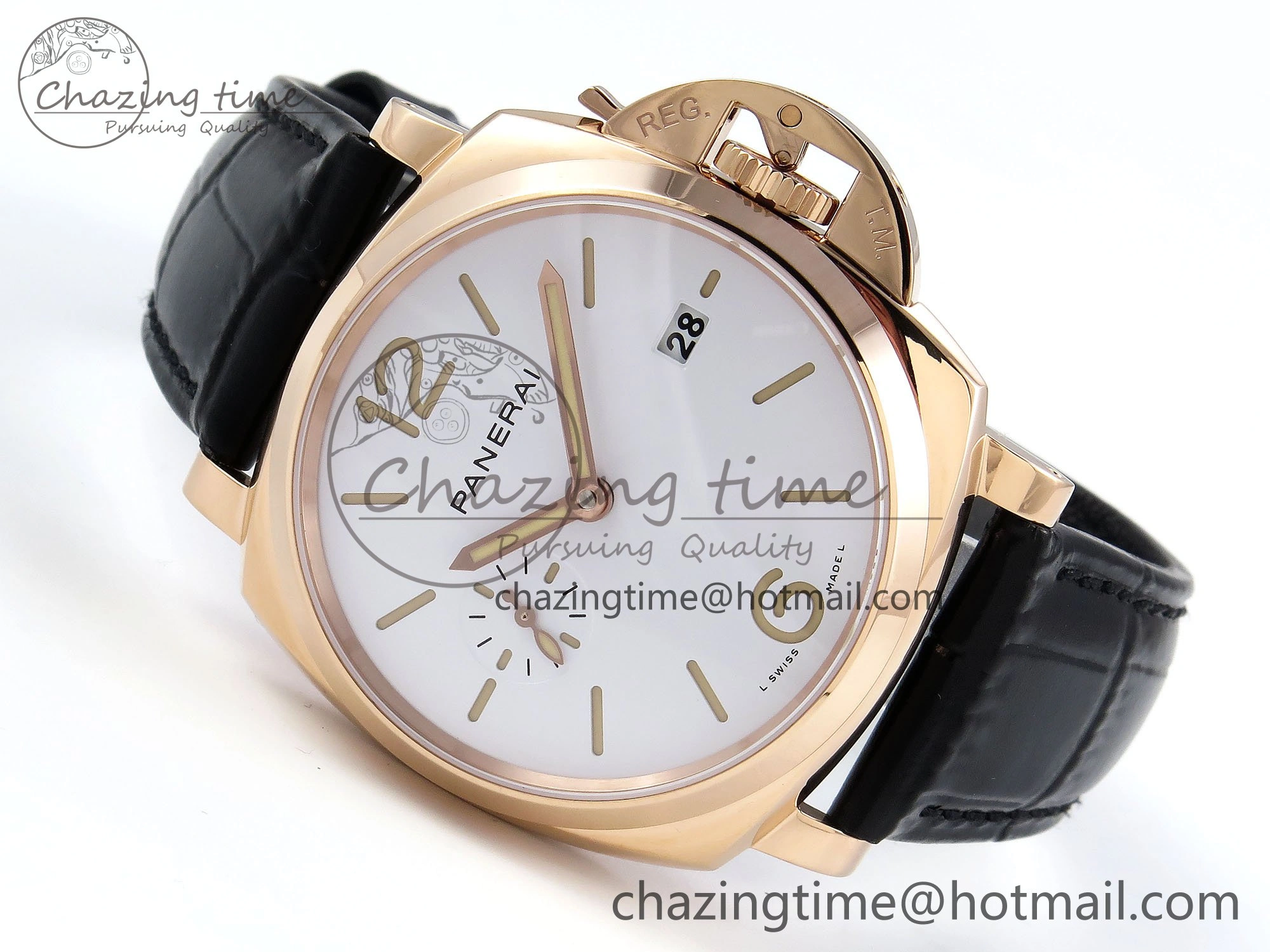 PAM1336 Luminor Due 42mm VSF Best Edition White Dial on Leather Strap P900 Clone