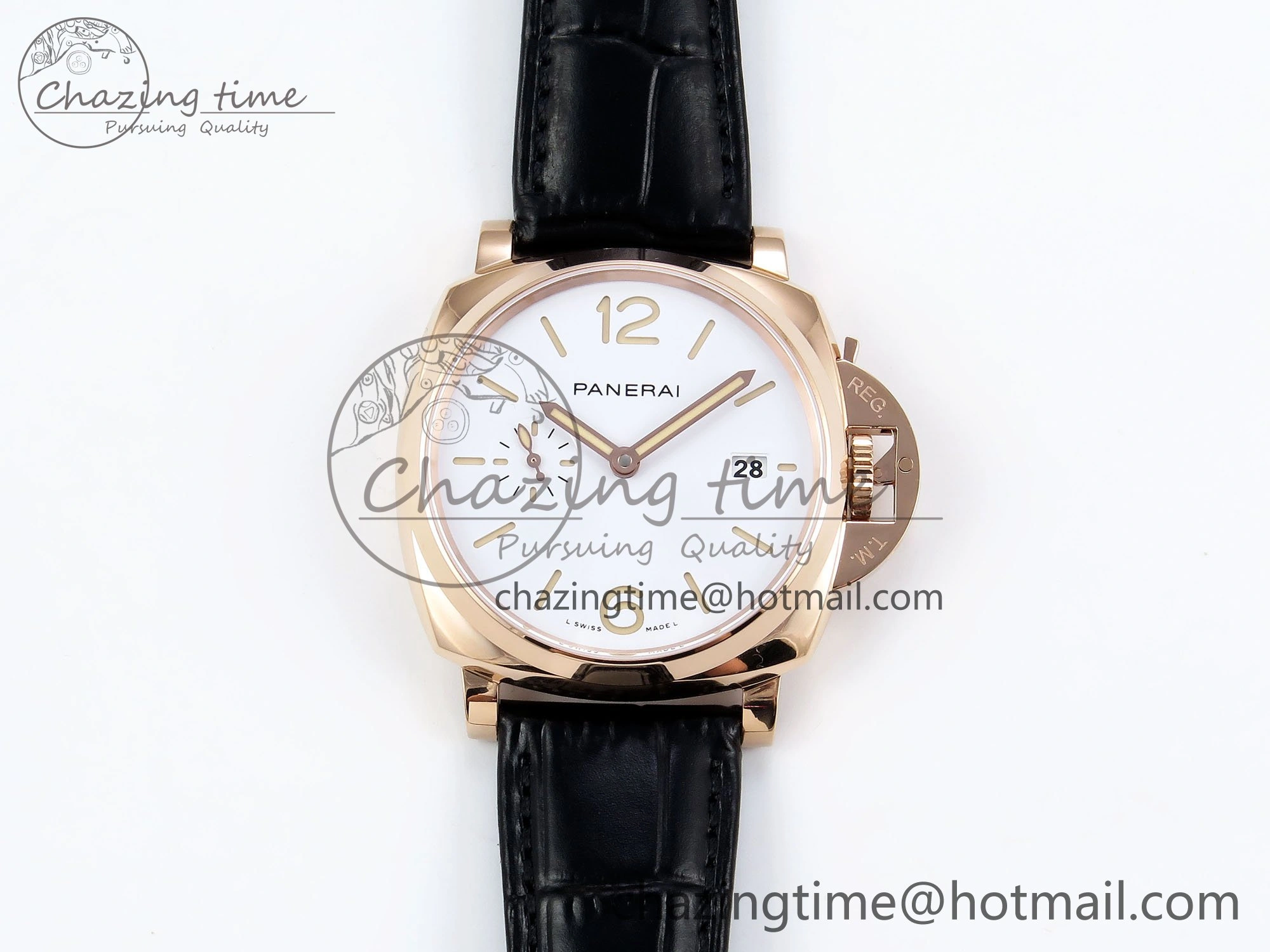 PAM1336 Luminor Due 42mm VSF Best Edition White Dial on Leather Strap P900 Clone