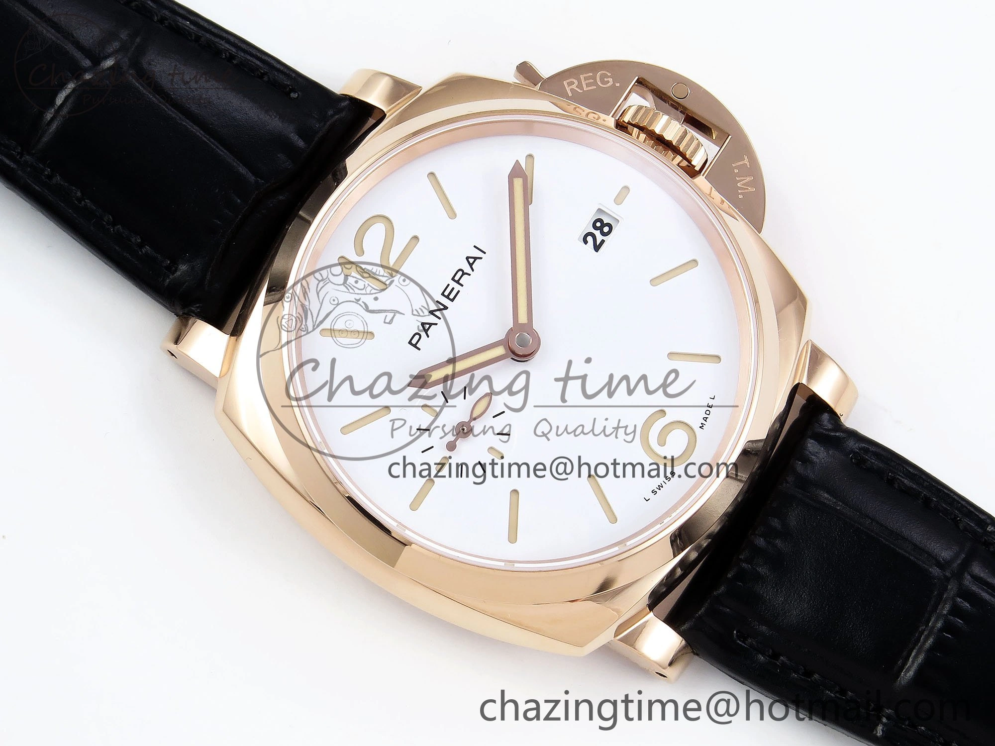 PAM1336 Luminor Due 42mm VSF Best Edition White Dial on Leather Strap P900 Clone