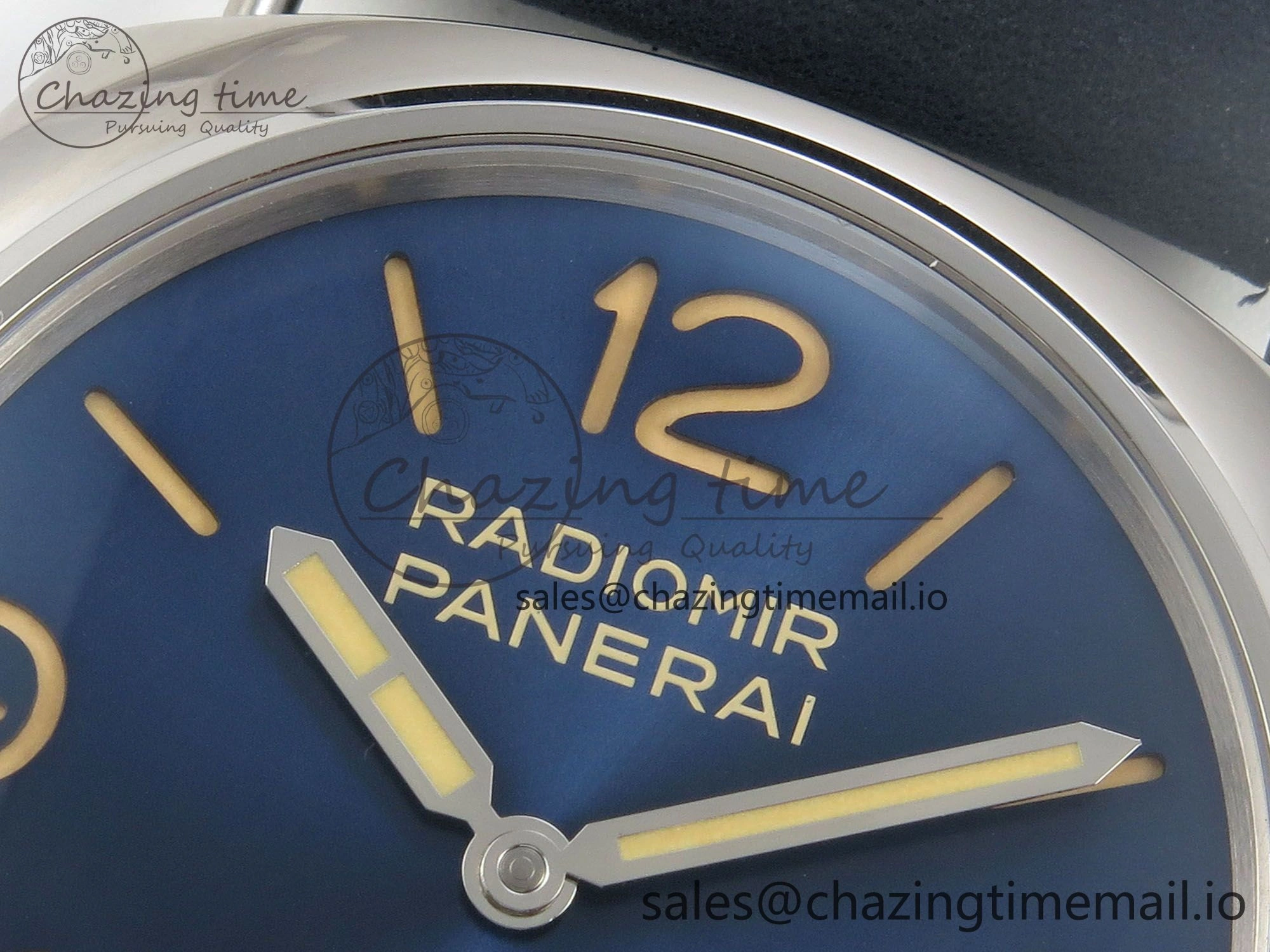 PAM1383 HWF 1:1 Best Edition Blue Dial On Blue ASSO Leather Strap A6497