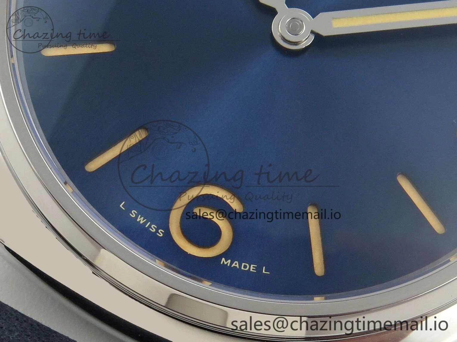 PAM1383 HWF 1:1 Best Edition Blue Dial On Blue ASSO Leather Strap A6497