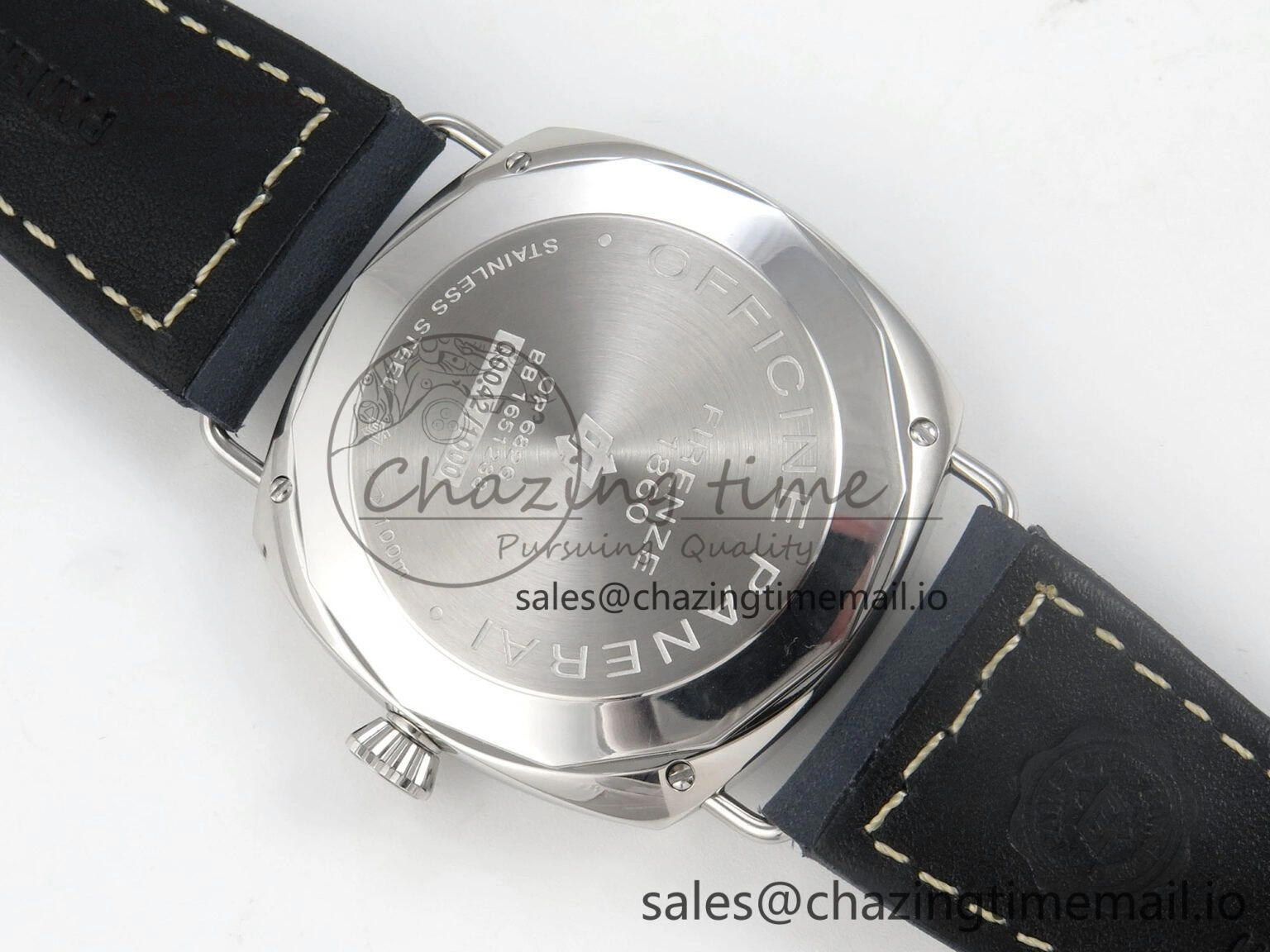 PAM1383 HWF 1:1 Best Edition Blue Dial On Blue ASSO Leather Strap A6497