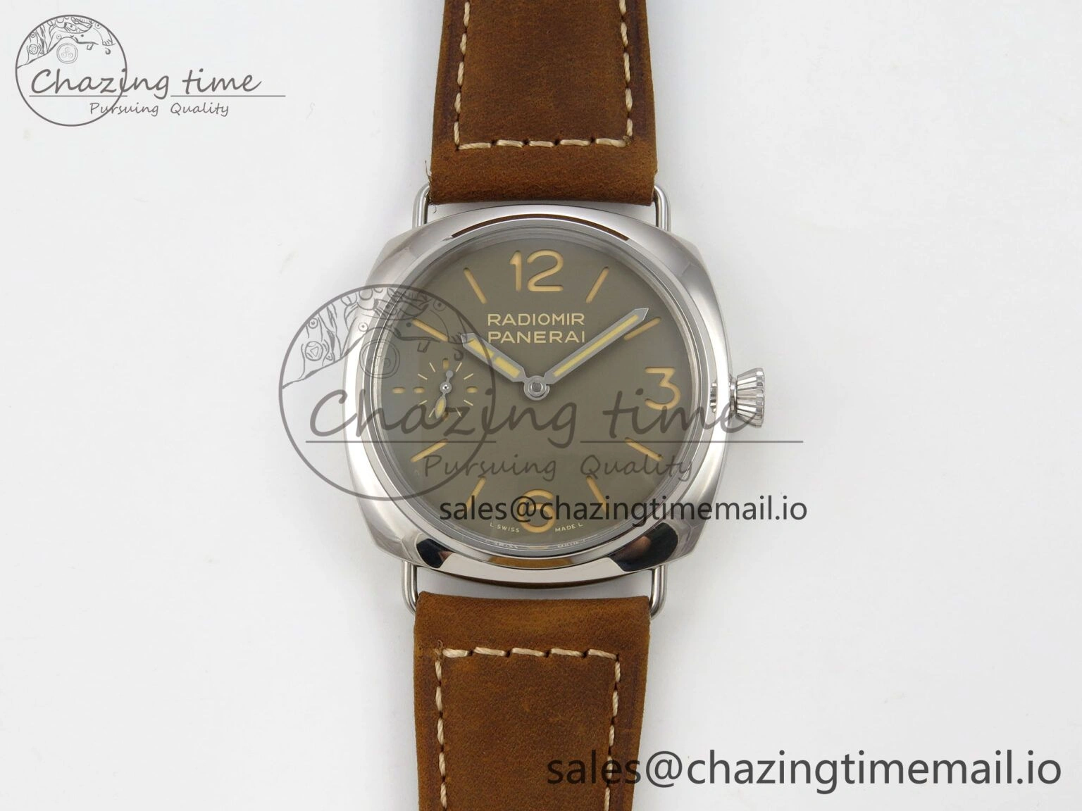 PAM1384 HWF 1:1 Best Edition Gray Dial On Brown ASSO Leather Strap A6497