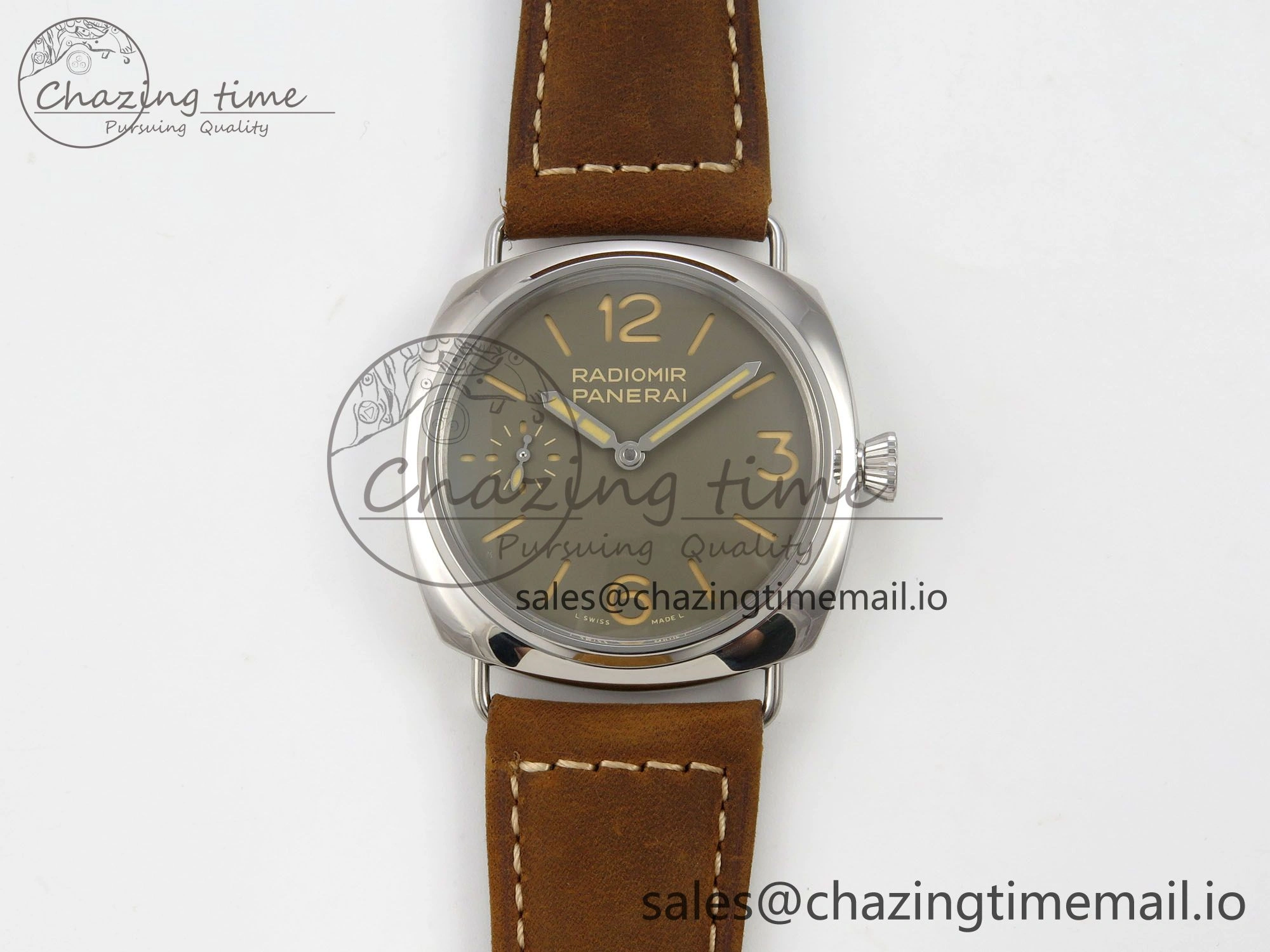 PAM1384 HWF 1:1 Best Edition Gray Dial On Brown ASSO Leather Strap A6497
