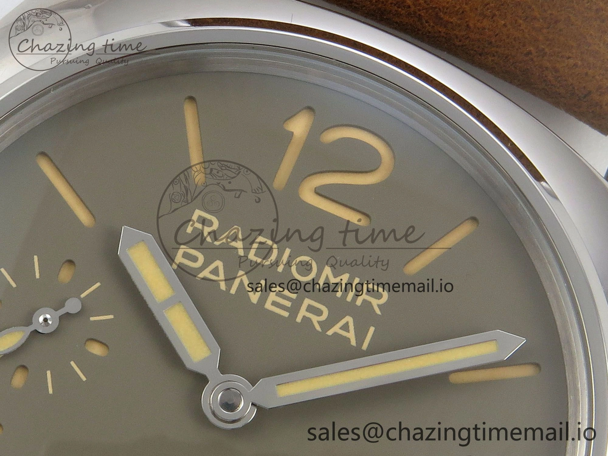 PAM1384 HWF 1:1 Best Edition Gray Dial On Brown ASSO Leather Strap A6497